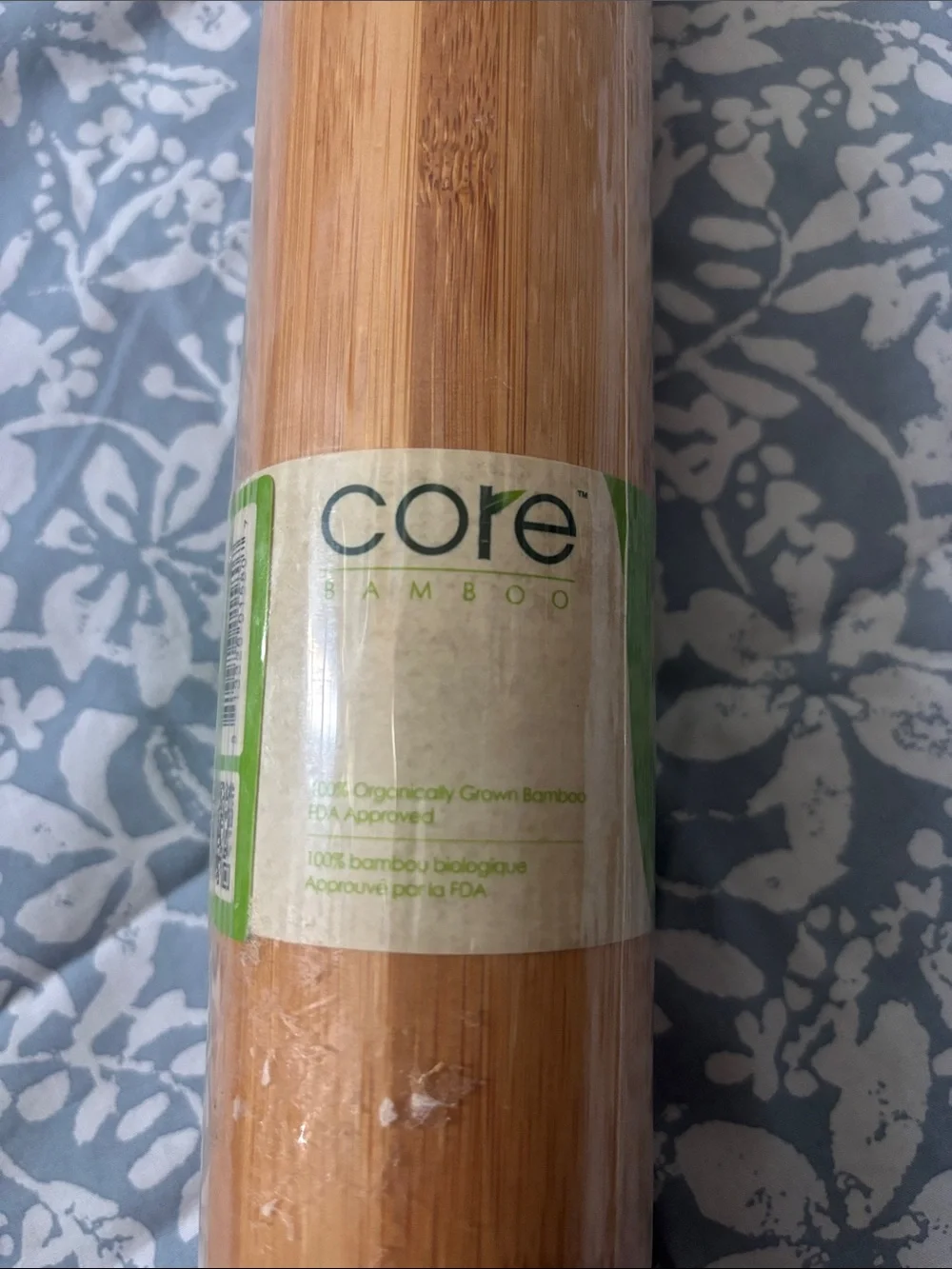 Core Bamboo Traditional 20” Rolling Pin in Natural Wood NWT
